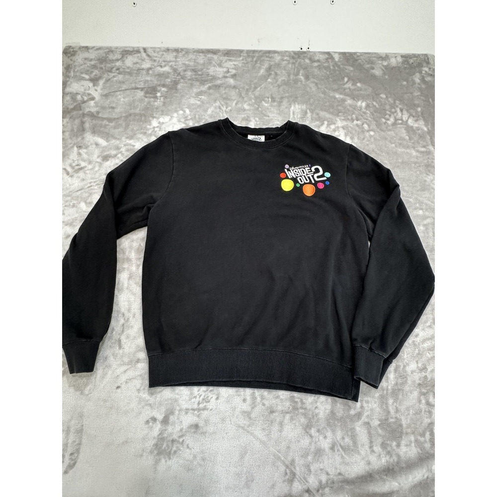 Disney Pixar Inside Out 2 Sweatshirt Men's Size‎ Large Black Embroidered EUC